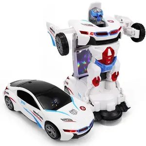 Transformable Robot Car Toy with Lights & Music, Automatic Obstacle Avoidance, Fun Interactive Gift for Kids & Adults, Transforming Vehicle Robot, No Batteries Included,Boys & Men gifts