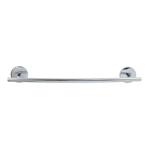 212 MAIN Polished Chrome 18-in. Wall-Mounted Bathroom Towel Bar with Towel Hook, Straight Design, Corrosion Resistant, Easy to Install, Bathroom Accessory