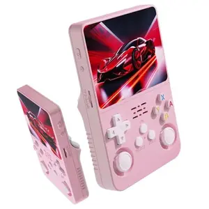 Vintage Handheld Gaming Console, 3.5 Inch IPS Screen, Large Battery, Portable Mini Arcade Machine, 64GB Storage Card Included