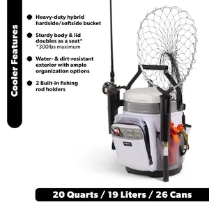 Igloo 20 QT Marine Cooler Bucket and Seat, White