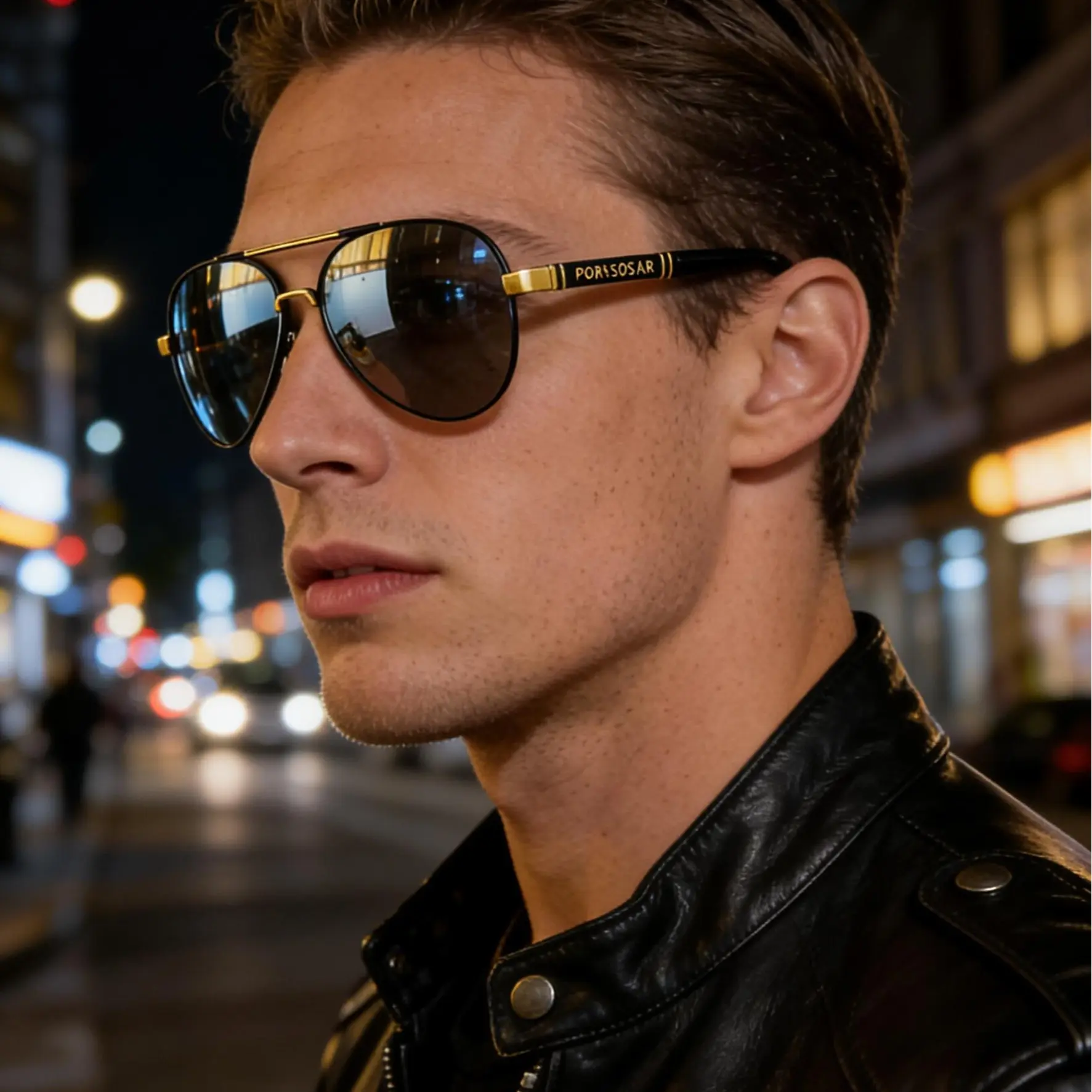 Unisex Classic Fashion Polarized UV400 Protection Day-and-Night Glasses, TR90+Metal Frame, Polycarbonate Lenses, Sturdy Hinges, Twin Beam Design, Lightweight Comfortable, UV Protection for Festivals