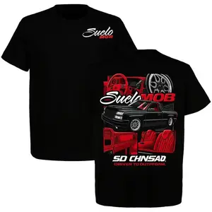 Suelo M0B Truck T-Shirt – Chevy Graphic with Red Interior Details, Streetwear, Menswear T-Shirt Tops, For Muscle Car & Truck Enthusiasts, Made From USA