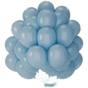 PartyWoo Dusty Blue Balloons 50pcs 12 Inch Slate Blue Boho Neutral Latex Helium Balloons for Baby Shower Gender Reveal Wedding Anniversary Graduation Cat Tornado Birthday Party Decorations Blue-F55