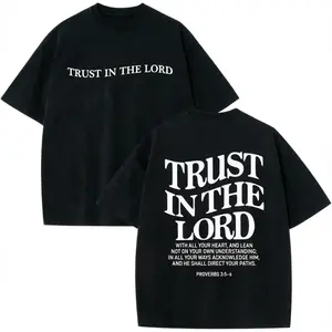 Unisex Christian Shirts God Faith Jesus Religious Tshirts Trust in The Lord Bible Verse Tees Vintage Causal Graphic Cotton tees Ideal for Spiring/Summer short-sleeve funny t-shirt clothing