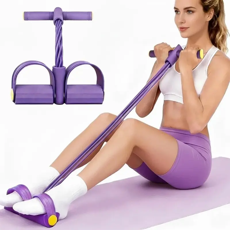Pedal Resistance Bands with Handle Grips - Durable 10-Tube Multifunctional Exercise Equipment for Home Gym, Strength Train, Home Gym Equipment