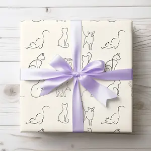 Elegant Minimalist Cat Wrapping Paper