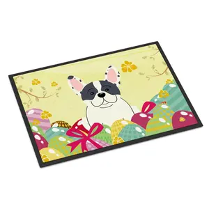 212 MAIN Easter Eggs Piebald Print Felt Floor Mat, 18x27 in., Fade-Proof Indoor/Outdoor Bath Mat