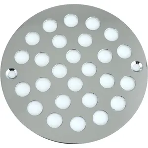 4 Inch Screw-in Round Shower Drain Cover Replacement Floor Drainer with Screws (Chrome)