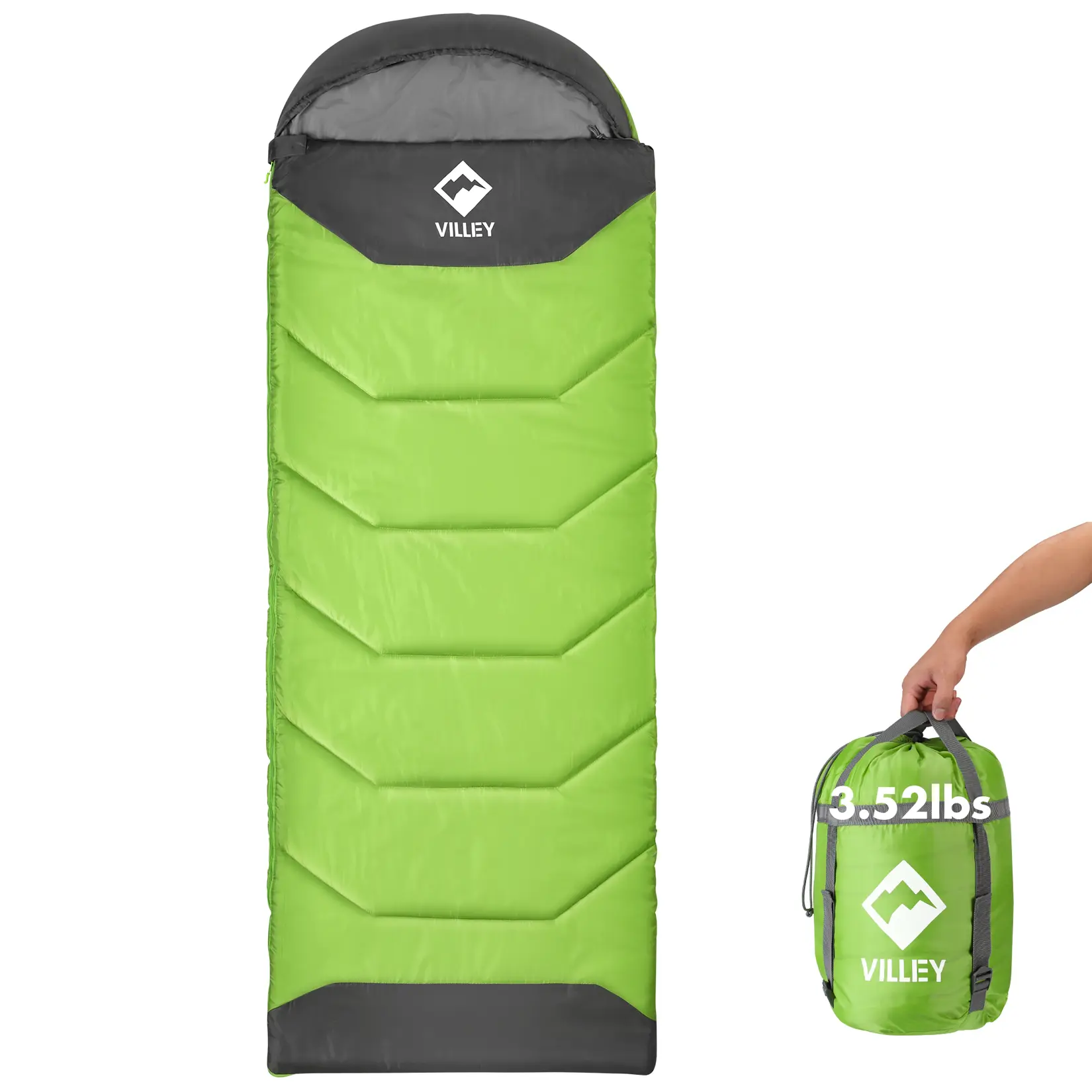 #summersale VILLEY Camping Sleeping Bag for Adults Boys and Girls, Lightweight Compact Backpacking Sleeping Bag for Outdoor, Traveling, Hiking