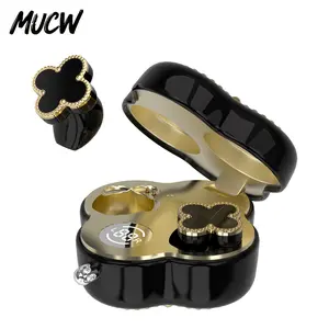 MUCW-CO66 Four-Leaf Clover Wireless Earbudswith Bluetooth 6.0, Stable Connection, ENC CallNoise Cancellation, Super Stereo Sound, LuxuryRetro Jewelry-Style Design for Women, ElegantCharging Case, Compatible with Android & iOS,Ideal Gift for Girls