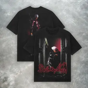 Dante Devil May Cry Vintage Graphic Tee - Retro DMC Anime Game Streetwear Unisex T-Shirt - Gildan 5000 Heavy Cotton - High Quality Oversized Y2K Style Aesthetic Gaming Apparel Gift