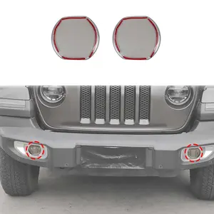 Front Fog Lamp Bezel, Car Accessories for 2018+ Jeep Wrangler JL, Perfect Fit Accessories for Car, DIY Install Front Fog Light Decor Cover Trim