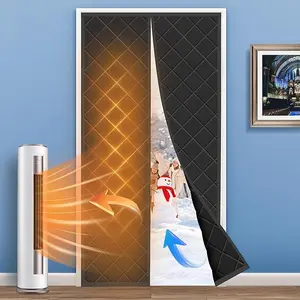Magnetic Thermal Insulated Door Curtain, Fits Many Door Size, Durable Oxford Cloth & Thicken Polyester Fiber Fill, Efficient Temperature Control, Durable Construction, Soundproof And Windproof, Temporary Door Thermal Curtains