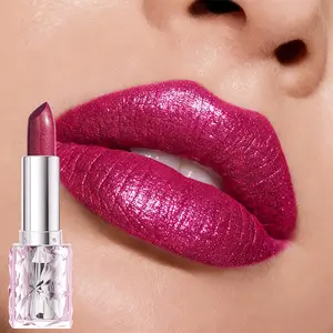 Huasurv Fashion Shiny Lipstick, Mermaid Pearl Velvet Lipstick, Metallic Pearl Gloss, Moisturizing Long-Lasting Microglow, Perfect Gift