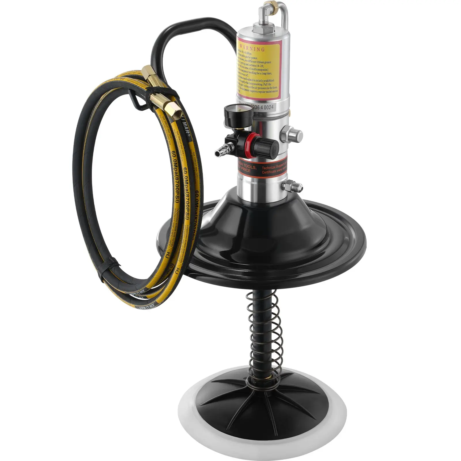 VEVOR Grease Pump, 50:1 Pressure Ratio Air Operated Grease Pump with 13 ft High Pressure Hose and Grease Gun, 50:1 Ratio, Aluminum Body