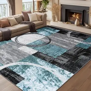 Geometric Pattern Area Rug, Home Decorative Rug, 1 Count Non-slip Soft Floor Mat, Rectangle Home Decor Carpet for Living Room Bedroom Kitchen, Home Decor