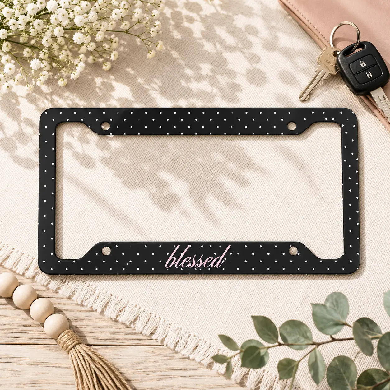 In God's Hands License Plate Frame, Christian Faith Car Frame, Religious Auto Accessory, Inspirational Gift for Women Men