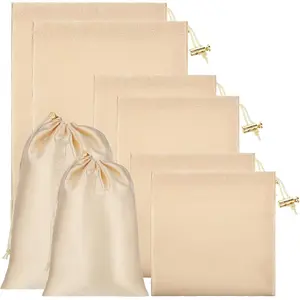 Toy storage bag, 6-piece set of high-quality satin silk drawstring bags, adjustable microfiber toy organizer bags, gift bags, small storage bags, used for storing toys, cosmetics, available in 3 sizes (rose gold)