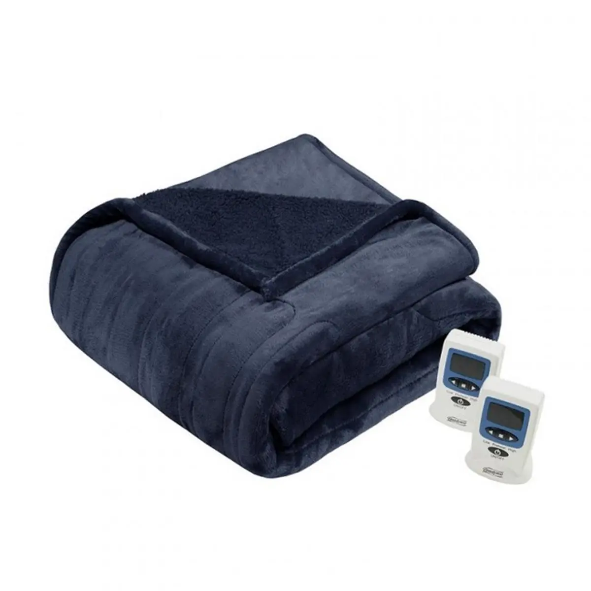 Beautyrest Relaxing Heated Microlight-to-Berber Bed Blanket - Indigo, King Size