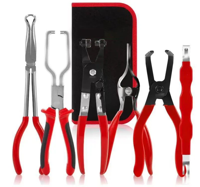 6PCS Electrical Disconnect Pliers Set,Carbon Steel Electrical Plug Connector Disconnect Tool and Connector Separator and Hose Clamp Pliers