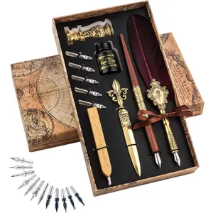 Pen and Ink Set - Quill Pens Calligraphy Pen Set Fountain Dip Pen