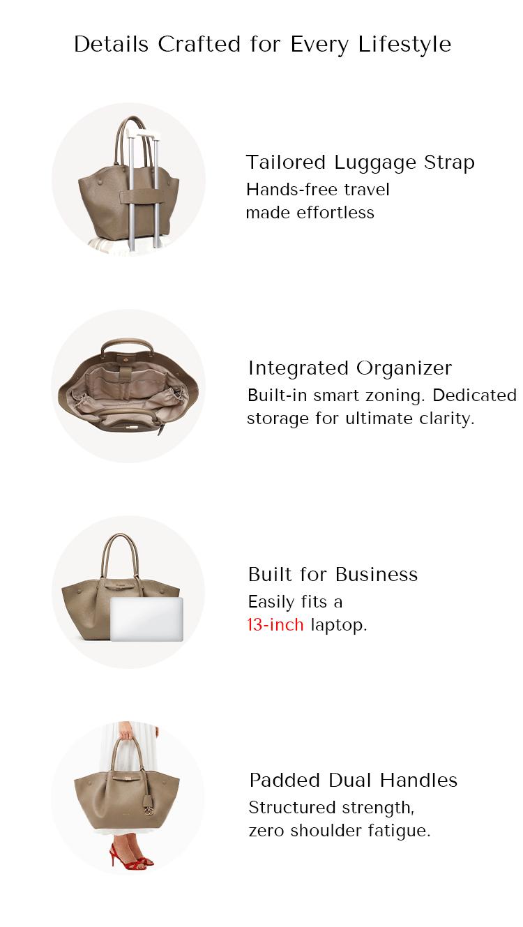 NEWBELLA Marella Top Handle Tote Bags - Elegant PU Leather Tote with Detachable Charm & Magnetic Closure System for Everyday Use 23.6" x 12.6" x 5.5" x 11"
