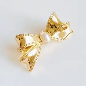 Ellison and Young Vintage Pearl Bow Brooch Pin