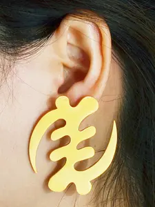 1Pair 5.2cm/7.3cm African Symbol Big Earrings Adinkra Gye Nyame Hyperbole Stud Earrings Fashionable Jewelry Ethnic Jewelry Trendy jewellery accessories Ear Studs