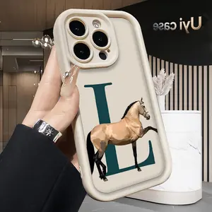 L Horse Case for iPhone 17 Air 16 Pro Max 15 Plus 14 13 12 11 X XS Shockproof Full Camera Protection Durable Slim Silicone Cover Festive Design
