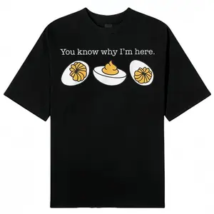 Retro Thanksgiving Dinner You Know Why I'm Here Deviled Egg T-Shirt funny shirt