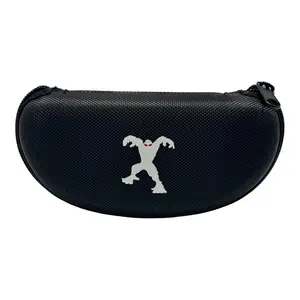 Sport Soft Sheath Sunglass Case with Microfiber Cloth - Black Semi-Rigid Nylon with Zip Closure for Shield & Wrap Style Sunglasses