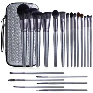 20PCS Makeup Brush Set with Storage Bag – Professional Full Face Brushes for Foundation, Concealer, Blush, Contour & Eyeshadow (Silver),Perfect for Everyday Glam