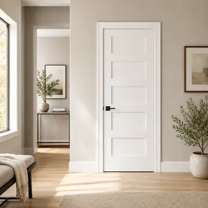 Ivanees 5-Panel Solid Core Shaker Door Slab 80 Inch Height (18 x 80, 35mm, Left)