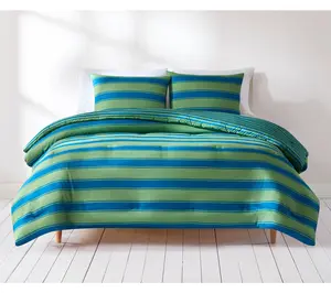 Lush Decor Gale Cabana Stripe Comforter 3-Piece  Set Full/Quee