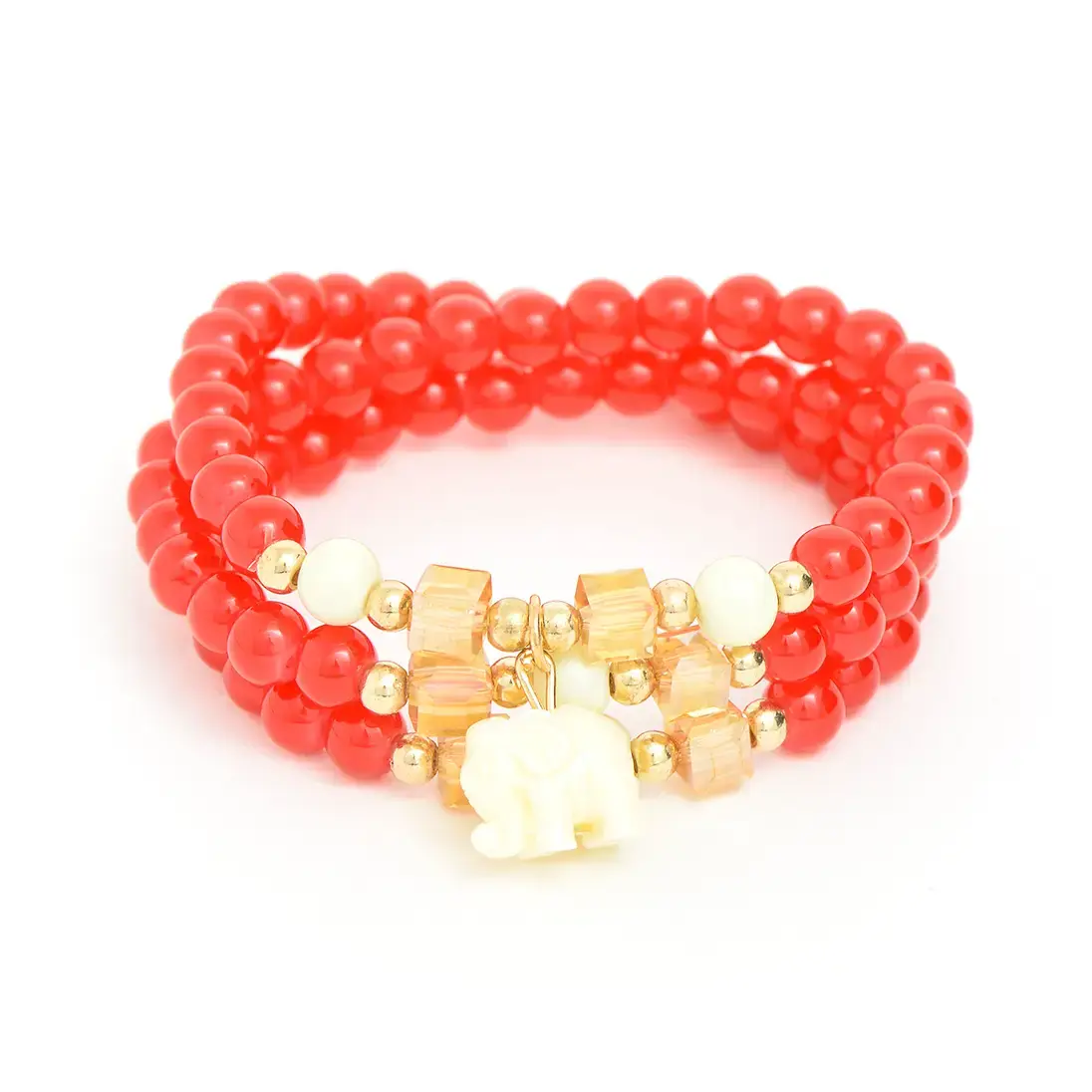 Red Radiant Elephant Bracelet