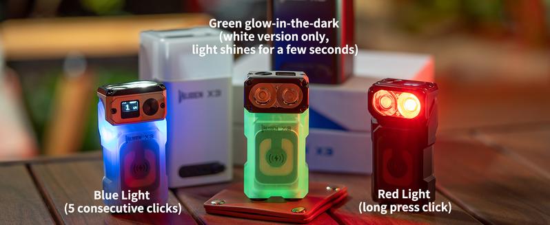 WUBEN X3 Premium Edition 2-in-1 RGB Flashlight + Portable Charging Dock – Mecha Owl Design, 700LM, Wireless Charging, Great Gift for DIY, Camping, Outdoor