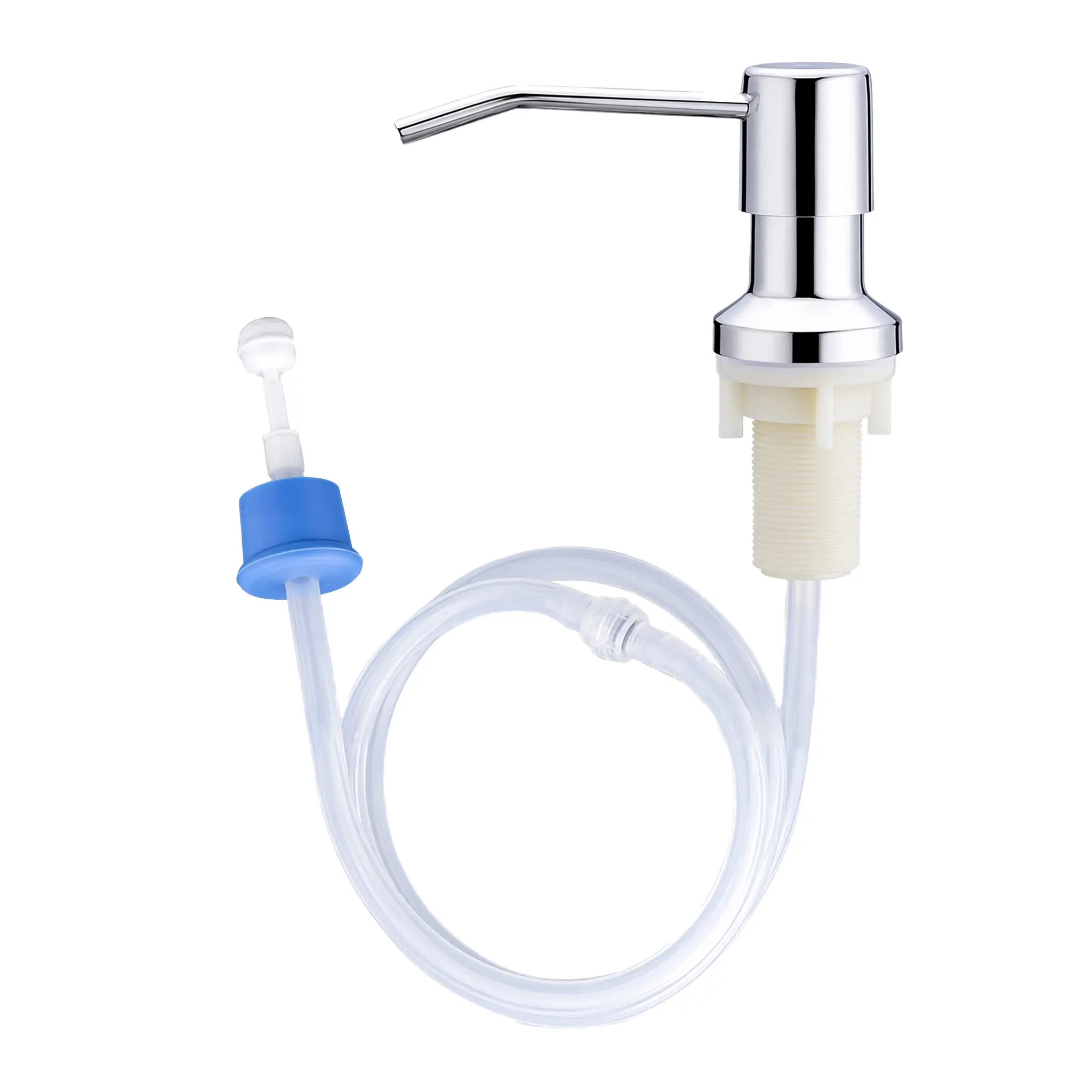 Kitchen Sink Soap Dispenser Pump With Extension Silicone Hose, Anti-backflow Check Valve & Gravity Ball Design, Universal Replacement Liquid Dish Soap Pump For Countertop Under Sink Kitchen Household Use