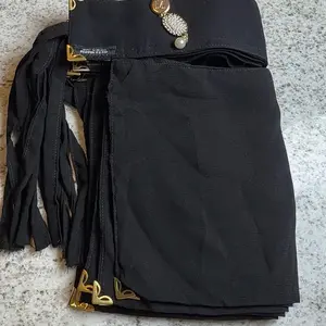 Beautiful Saudi Niqab with Elegant Fringe and Gold Accents for Traditional Wear