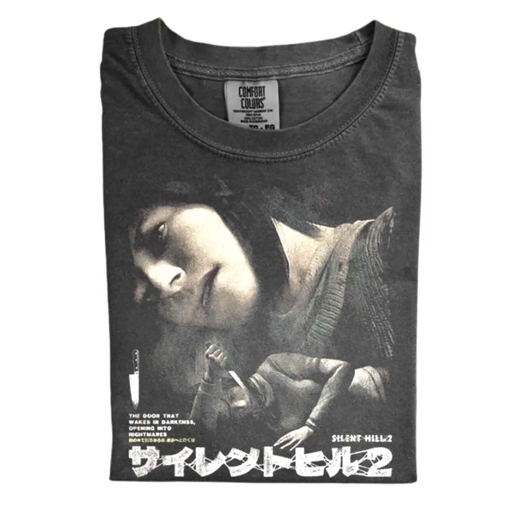 The Silent Hill 2 Comfort Color Shirt, Psychological Horror Graphic Tee, Dark Video Game Shirt, Gamer Gift, Unisex Gamer Gift, Game Lover Streetwear Gift, Gift for Men, Gift for Women, Crew Neck T-shirt, Trending T-shirt