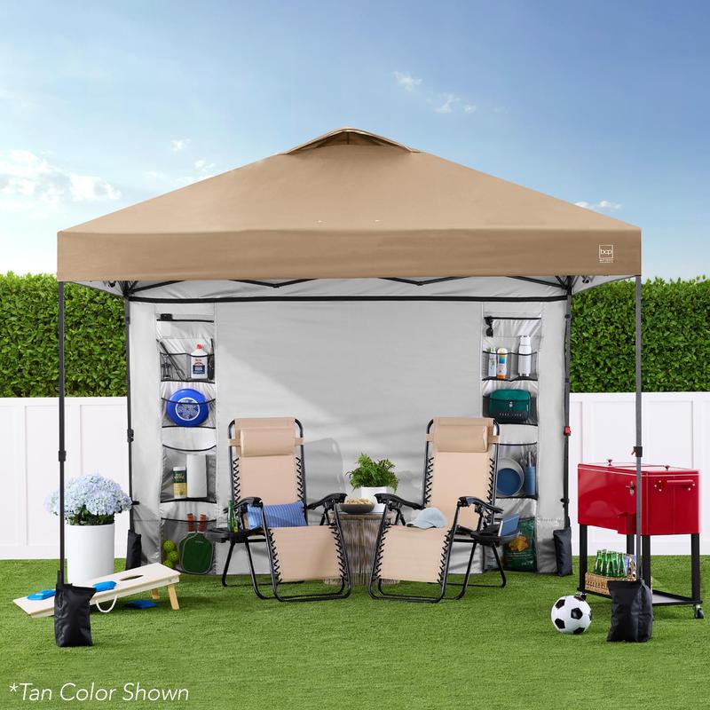 Best Choice Products 10x10ft Easy Setup Pop Up Canopy, Portable Tent w/ Side Wall, 1-Button Push, Case
