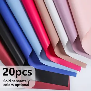 20 Sheets Korean Flower Shop Floral Bouquet Wrapping Paper, Holiday Wedding Gift Packaging, Pure Color Waterproof Wrap, Mother's Day Art Craft, Gift Wrapping Supplies