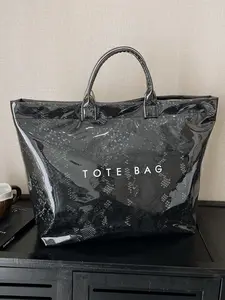 Fashionable Large Capacity Jelly Bag, Shiny Stylish Bag, Letter Design Simple Elegance, 2026 New Arrival Handbag, Mommy Bag, Stylish and Practical