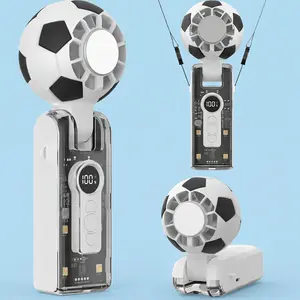 3-in-1 Rechargeable Handheld Fan: Air Turbo Cooling + Ice-Making Function + 180° Rotatable Design – Perfect for Soccer Fans, Outdoor Travel & Summer Heat Relief!