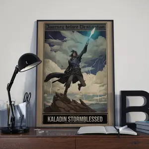 Vintage Stormlight Archive Canvas Wall Art, Kaladin Stormblessed Poster, Way of Kings Canvas, Home Decor, Gift For Bookish