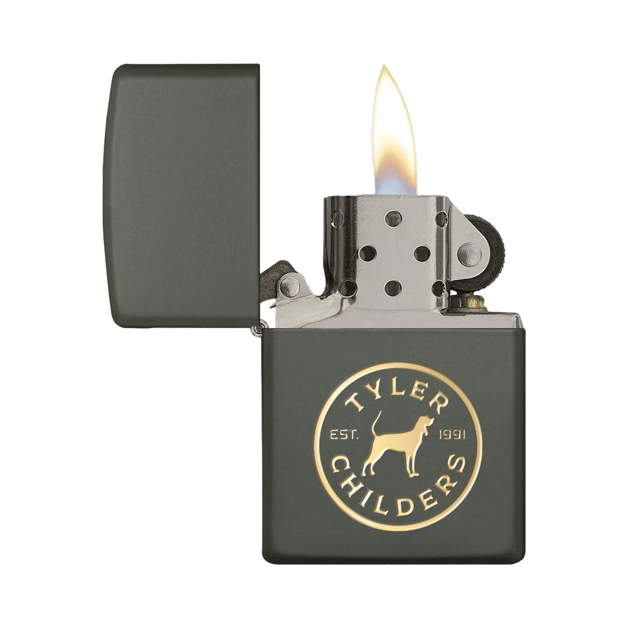 Hounds Badge Metal Zippo Lighter, Engraved Lighter Accessories, Piezo Ignition Lighter Accessories
