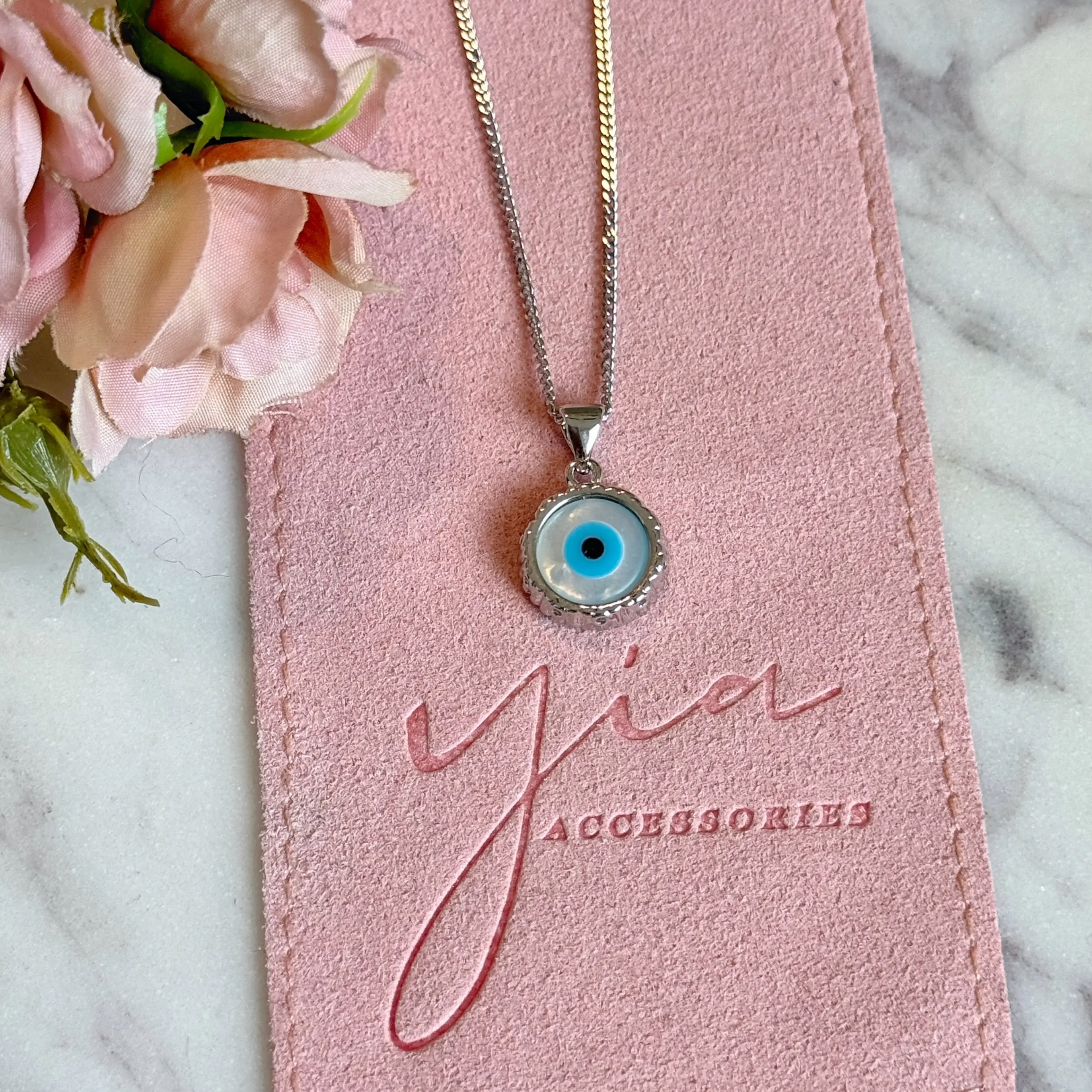 Dainty Evil Eye Necklace for Women, Gold-Filled Stainless Steel Chain with Blue Charm, Adjustable 20 to 22 Inch, Dainty Jewelry, Daily Wear Necklace