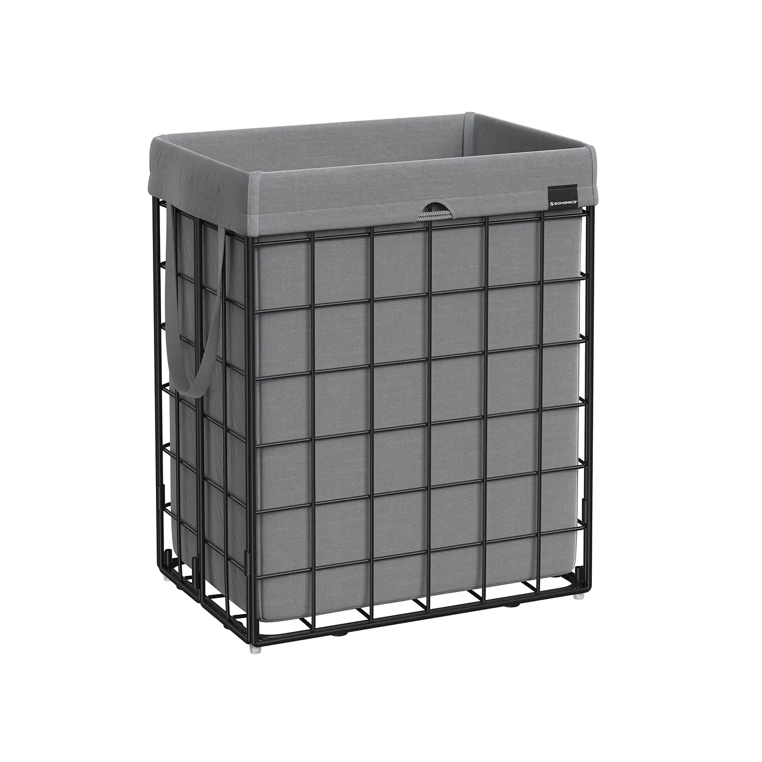 SONGMICS 29gal Dirty Clothes Hamper, Foldable Laundry Storage Basket Organizer, 110L Collapsible Design, Removable Washable Liner, Metal Wire Frame for Bedroom, Bathroom, Clothes Basket Organizer