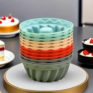 12-Piece Silicone Brownie Cake Molds, Mini Round Baking Pans, Silicone Muffin Pan, Bakeware for Birthday Cupcakes, Perfect Kitchen Accessories for Parties & Gifts