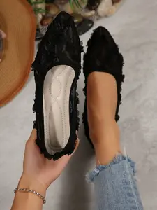 Women's New Fashion Single Shoes, Comfortable Casual Footwear, Breathable Stiletto Heels, Pointed Toe, All Seasons, Medium Width