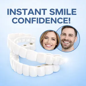 [3 PACK] Moldable Dental Gel Dentures Temporary Fillings Cavities Repair Kit, Adjustable Snap On Veneers Natural White False Teeth Braces Cover for Confident Smile Party Essential